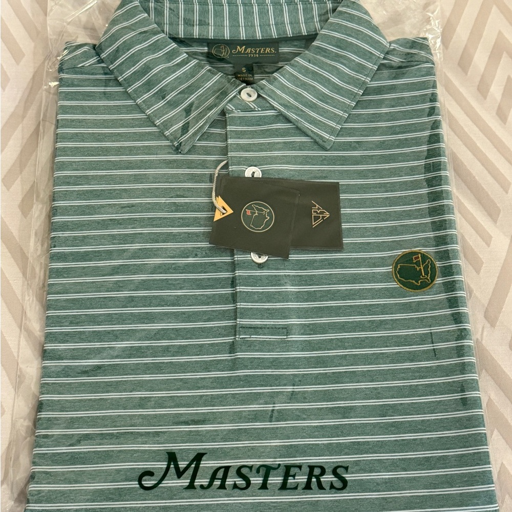 Masters Augusta ANGC Berckmans Green Striped Polo Shirt - Sealed Small